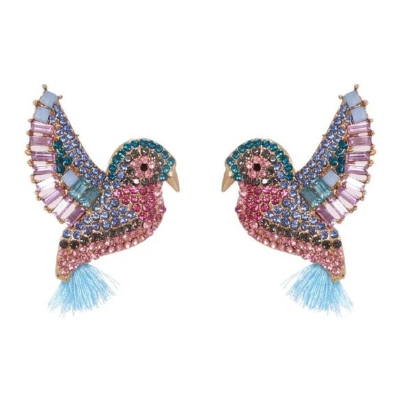 Diamond boho bird earrings N395 - Picture 1 of 4